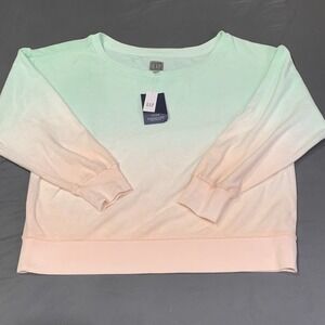 GAP Ombre Mint to Light Pink Women's Sweatshirt Hoodie Size L